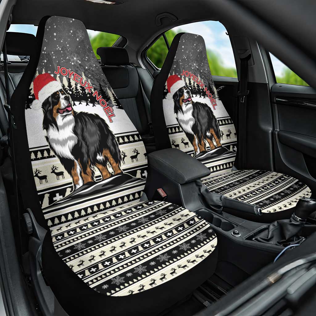 Switzerland Christmas Bernese Mountain Dog Car Seat Cover Joyeux Noel - Wonder Print Shop