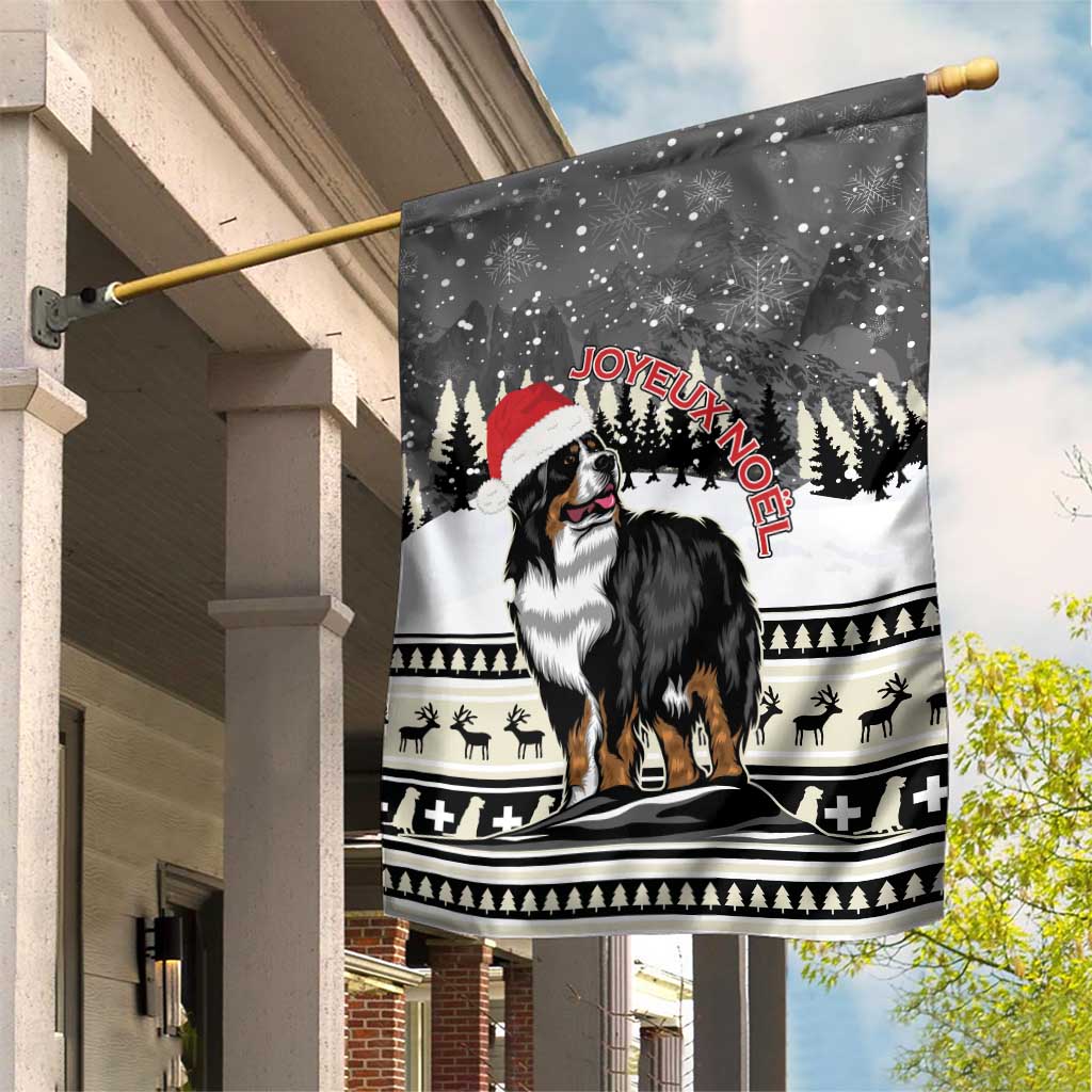 Switzerland Christmas Bernese Mountain Dog Garden Flag Joyeux Noel - Wonder Print Shop