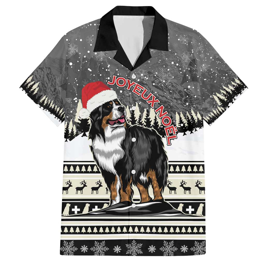 Switzerland Christmas Bernese Mountain Dog Hawaiian Shirt Joyeux Noel - Wonder Print Shop