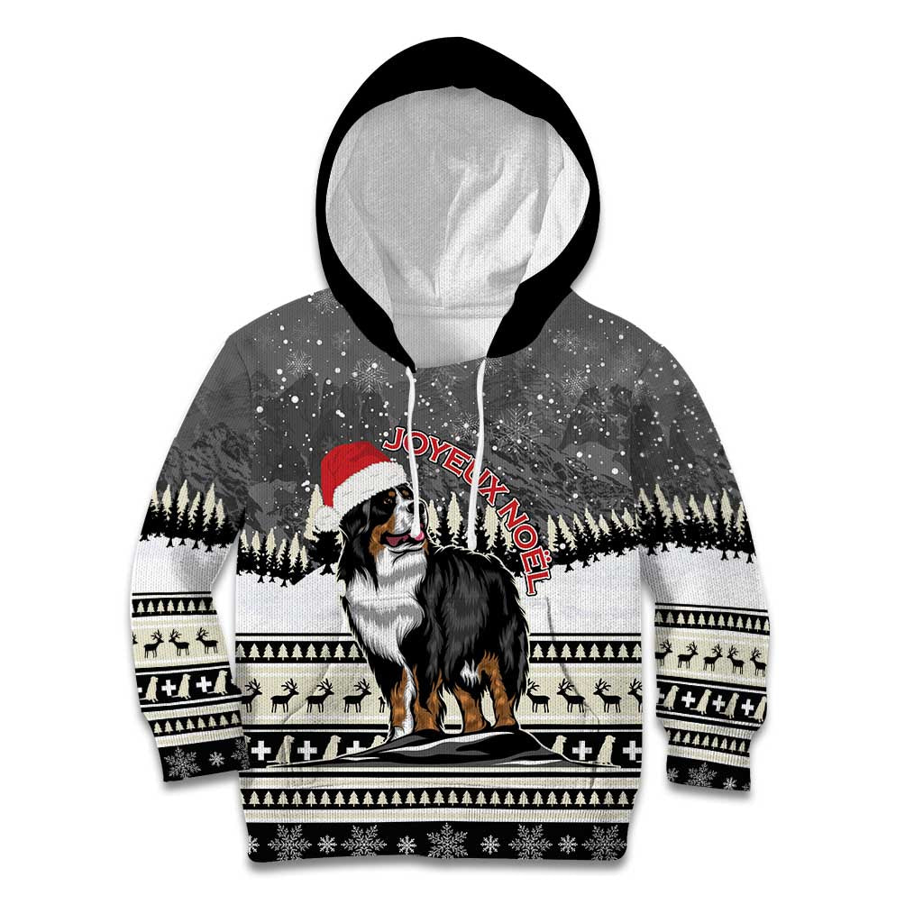 Switzerland Christmas Bernese Mountain Dog Kid Hoodie Joyeux Noel - Wonder Print Shop