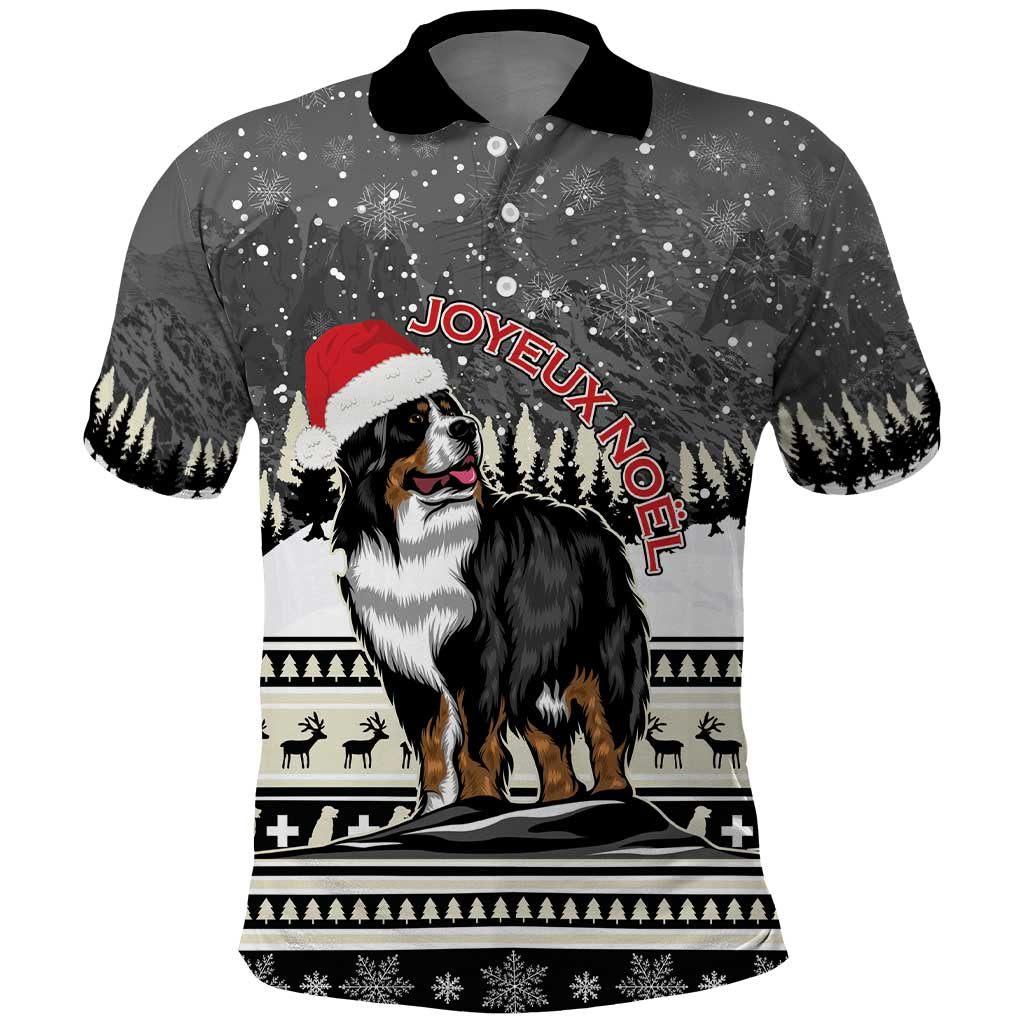 Switzerland Christmas Bernese Mountain Dog Polo Shirt Joyeux Noel - Wonder Print Shop