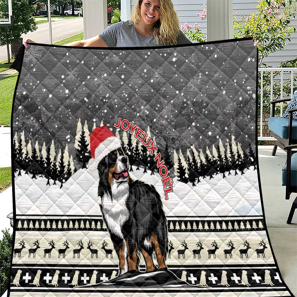 Switzerland Christmas Bernese Mountain Dog Quilt Joyeux Noel