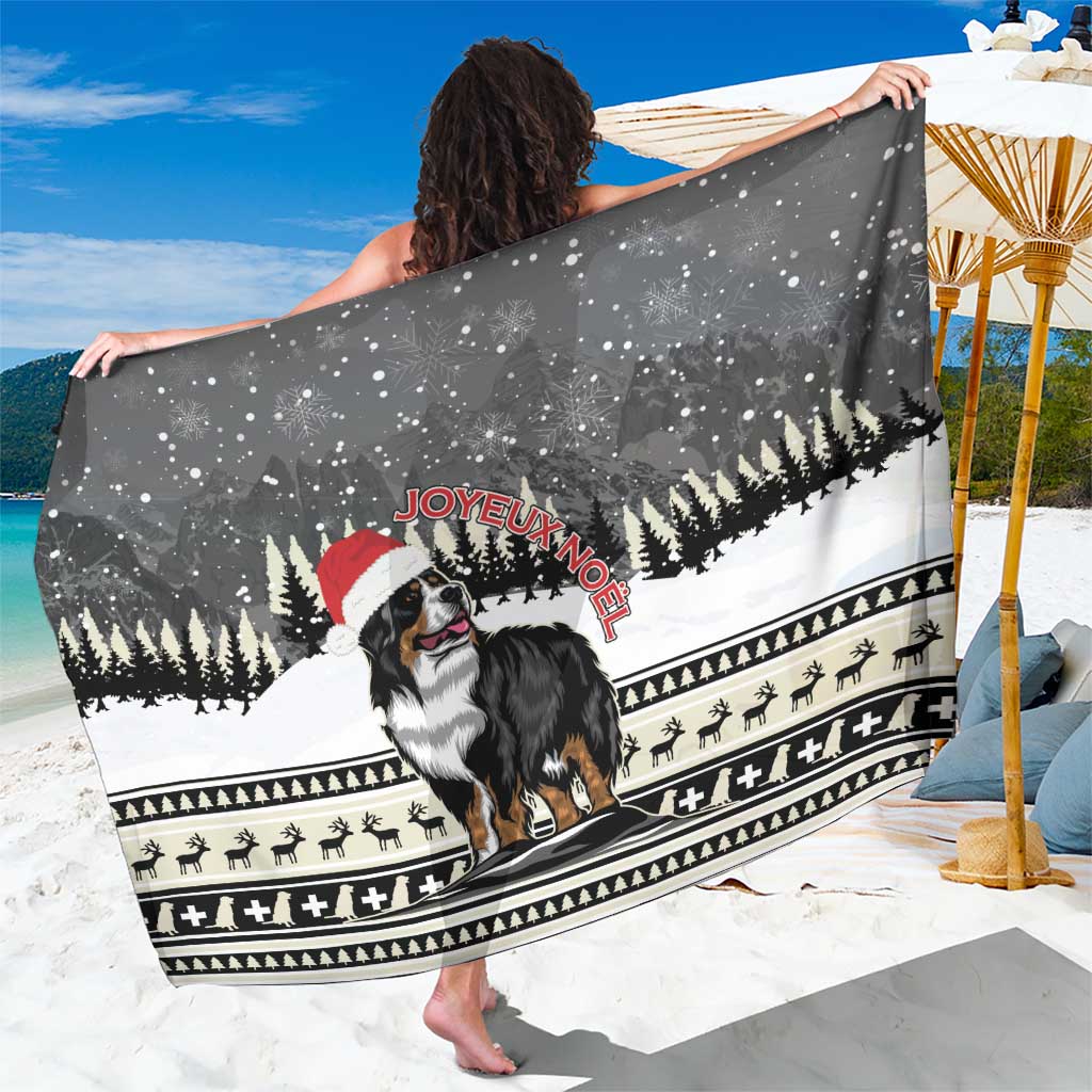 Switzerland Christmas Bernese Mountain Dog Sarong Joyeux Noel