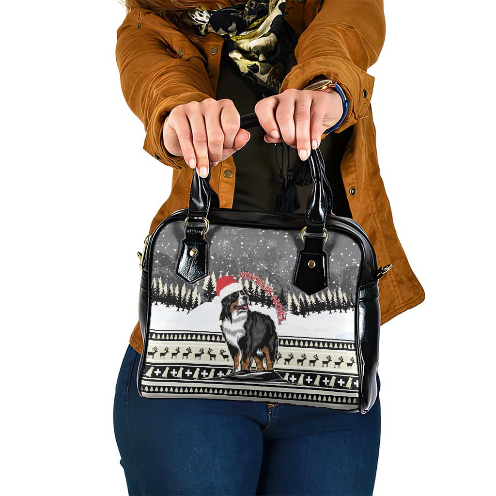 Switzerland Christmas Bernese Mountain Dog Shoulder Handbag Joyeux Noel