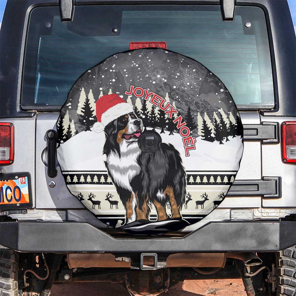 Switzerland Christmas Bernese Mountain Dog Spare Tire Cover Joyeux Noel