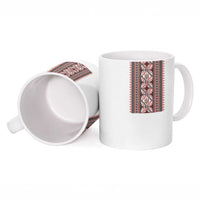 Ukrainian Trident Ceramic Mug White Tryzub Vyshyvanka Pattern - Wonder Print Shop