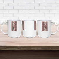 Ukrainian Trident Ceramic Mug White Tryzub Vyshyvanka Pattern - Wonder Print Shop