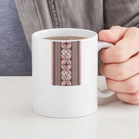 Ukrainian Trident Ceramic Mug White Tryzub Vyshyvanka Pattern - Wonder Print Shop