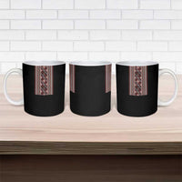 Ukrainian Trident Ceramic Mug Black Tryzub Vyshyvanka Pattern - Wonder Print Shop