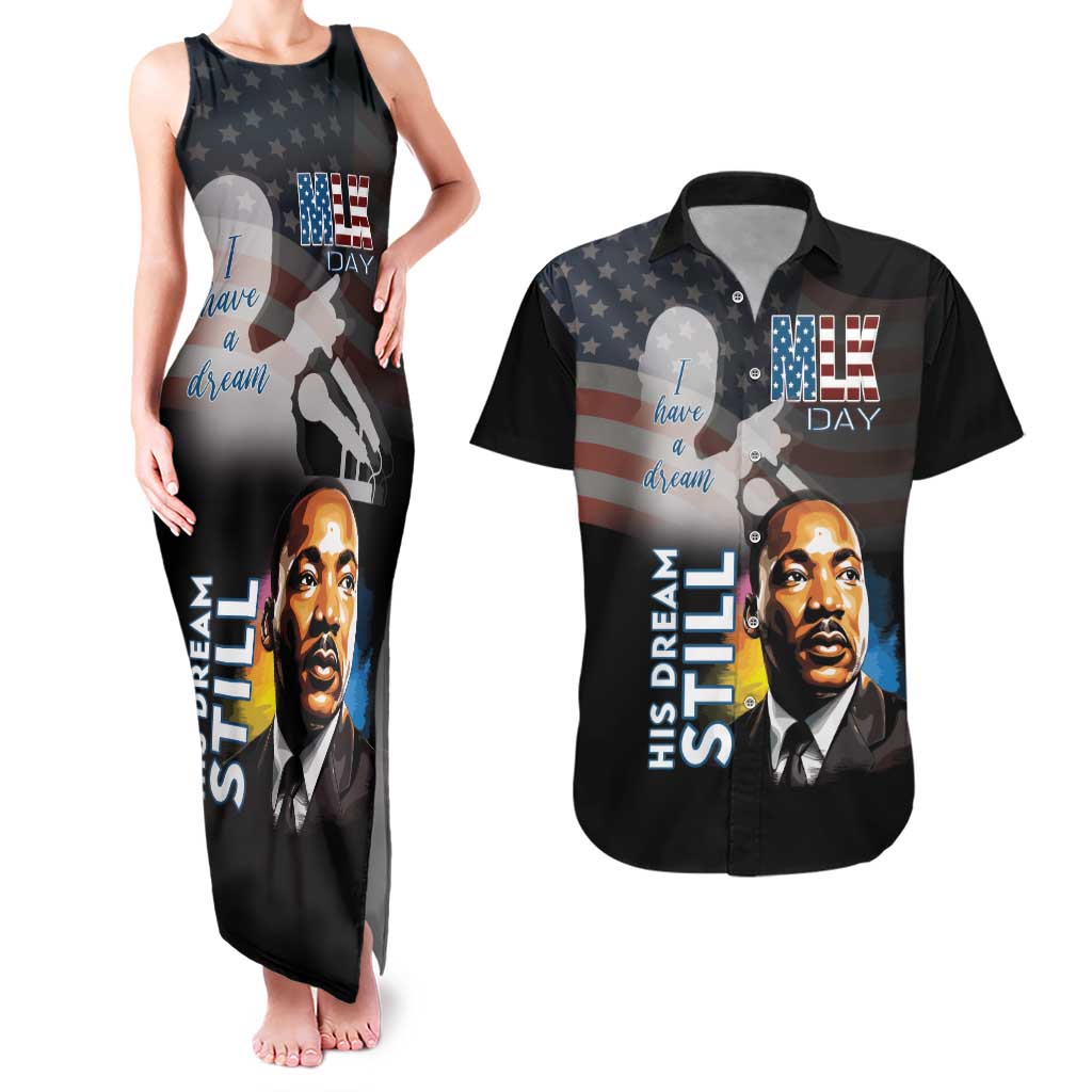 Happy MLK Day Couples Matching Tank Maxi Dress and Hawaiian Shirt I Have A Dream - His Dream Still - Wonder Print Shop