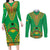 Personalised Guinea Bissau Couples Matching Long Sleeve Bodycon Dress and Long Sleeve Button Shirt Dashiki Pattern - Wonder Print Shop