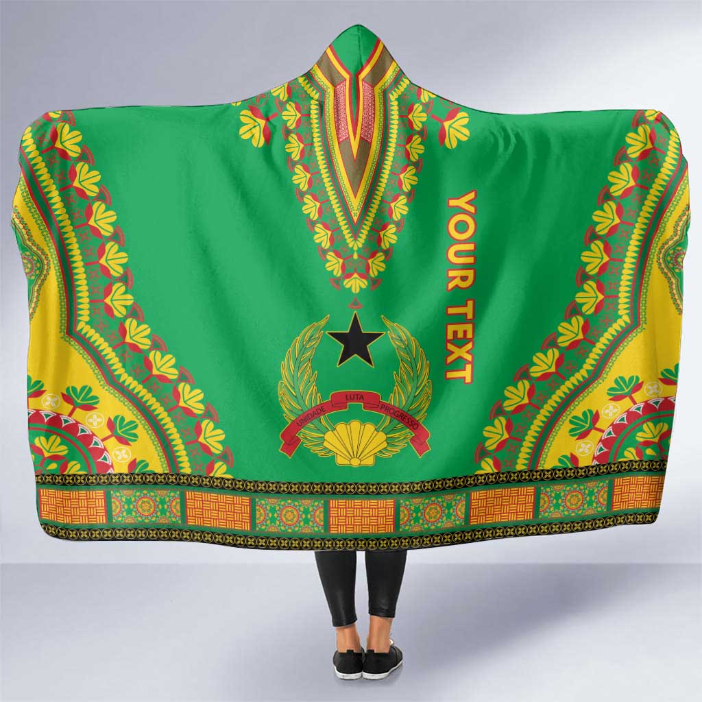 Personalised Guinea Bissau Hooded Blanket Dashiki Pattern