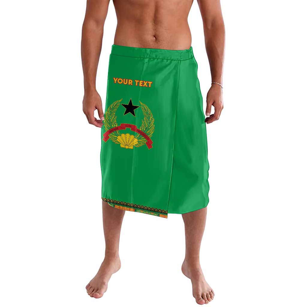 Green knee-length elastic-waist skirt with printed crest and customizable text