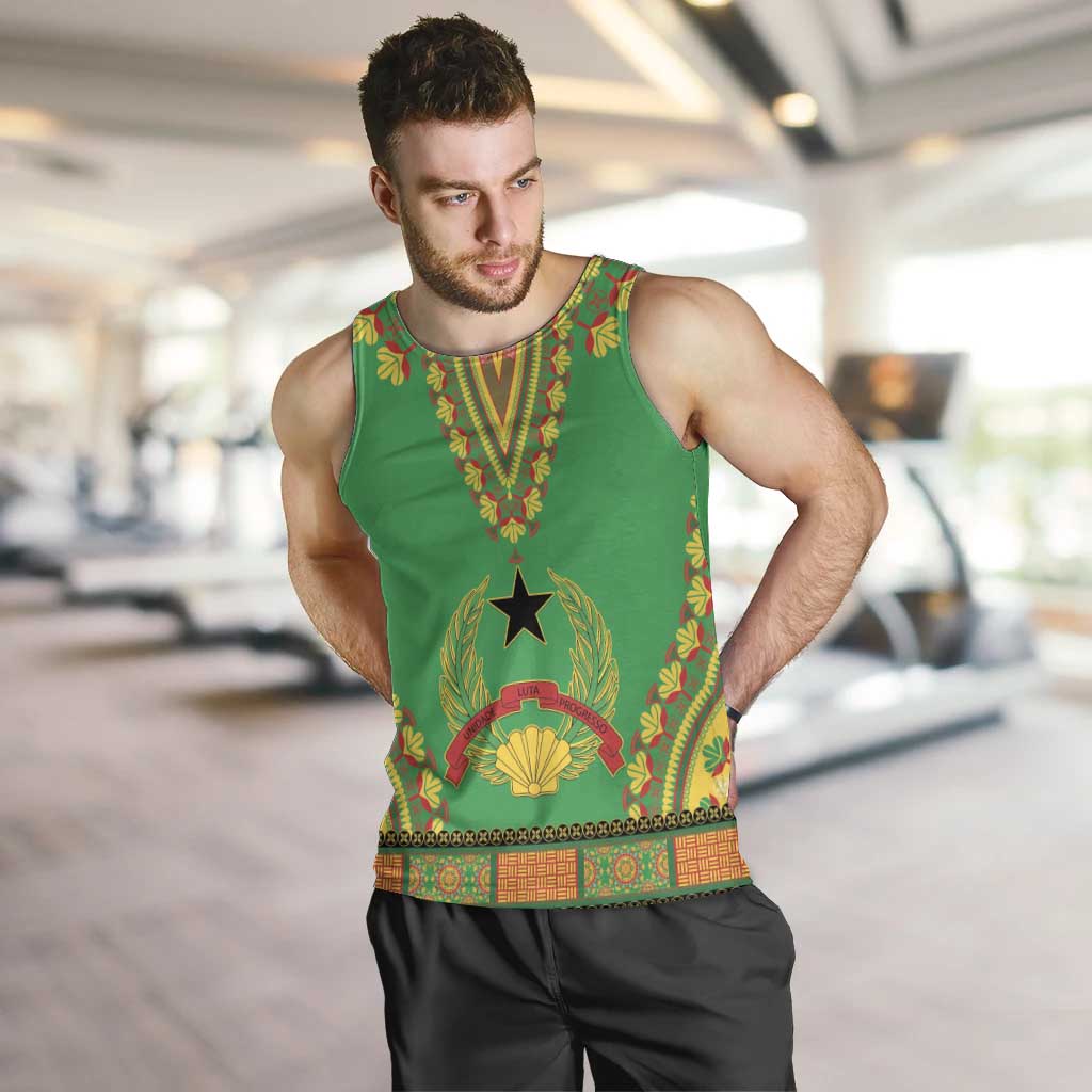 Personalised Guinea Bissau Men Tank Top Dashiki Pattern