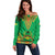 Personalised Guinea Bissau Off Shoulder Sweater Dashiki Pattern - Wonder Print Shop