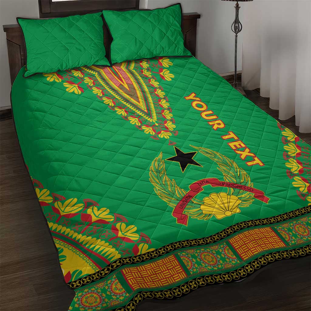 Personalised Guinea Bissau Quilt Bed Set Dashiki Pattern - Wonder Print Shop