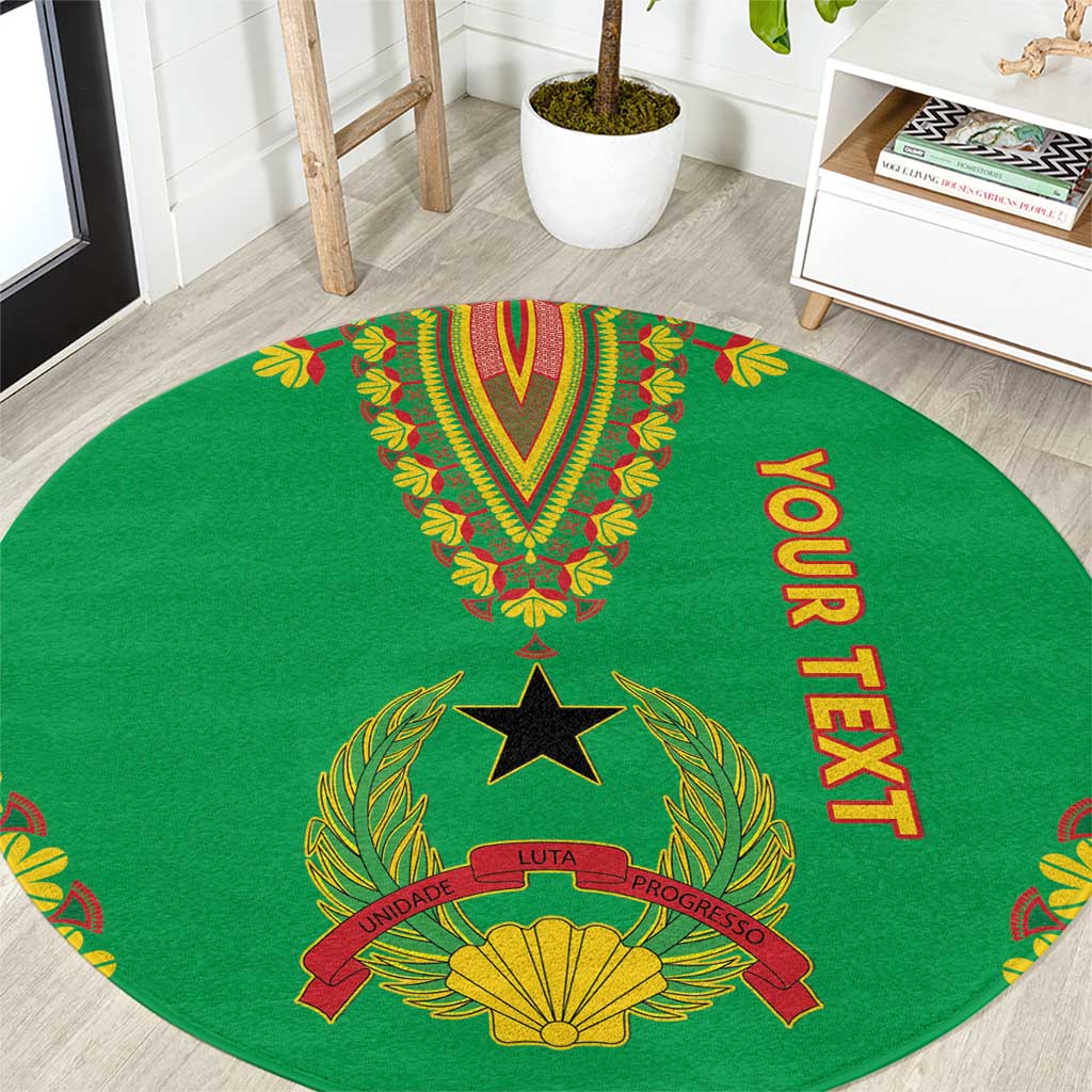 Personalised Guinea Bissau Round Carpet Dashiki Pattern