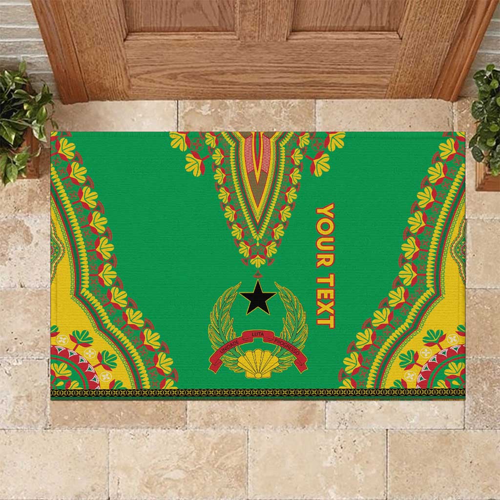 Personalised Guinea Bissau Rubber Doormat Dashiki Pattern - Wonder Print Shop