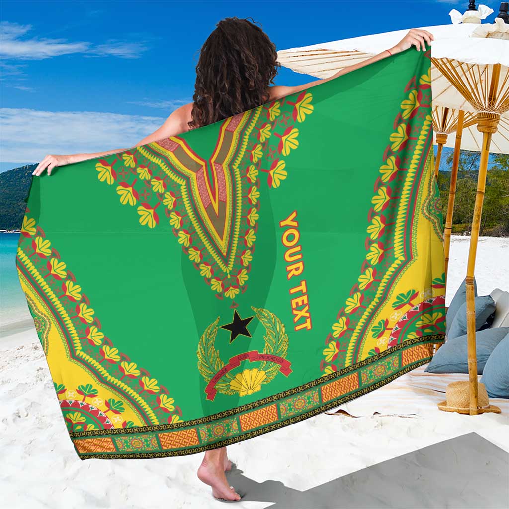 Green dashiki sarong with colorful border pattern and YOUTREX graphic