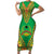 Personalised Guinea Bissau Short Sleeve Bodycon Dress Dashiki Pattern - Wonder Print Shop