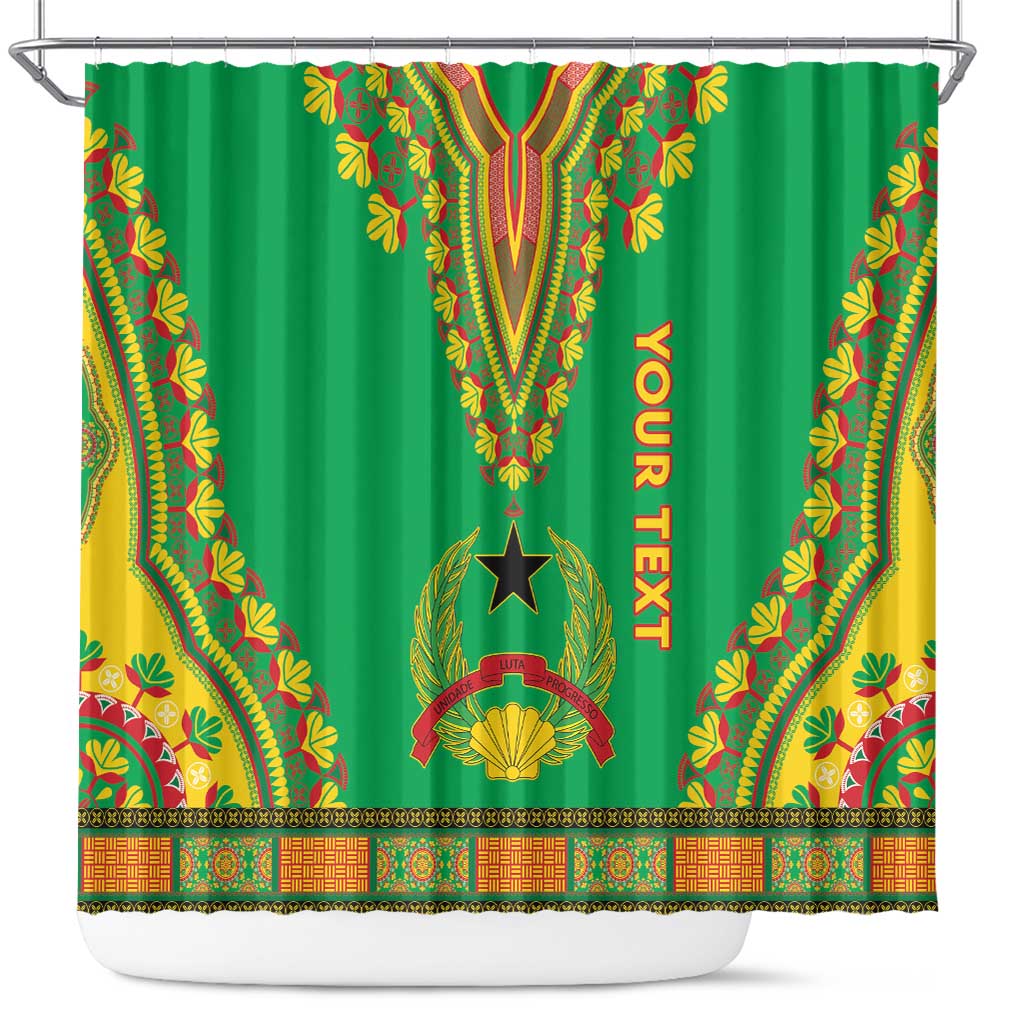 Personalised Guinea Bissau Shower Curtain Dashiki Pattern