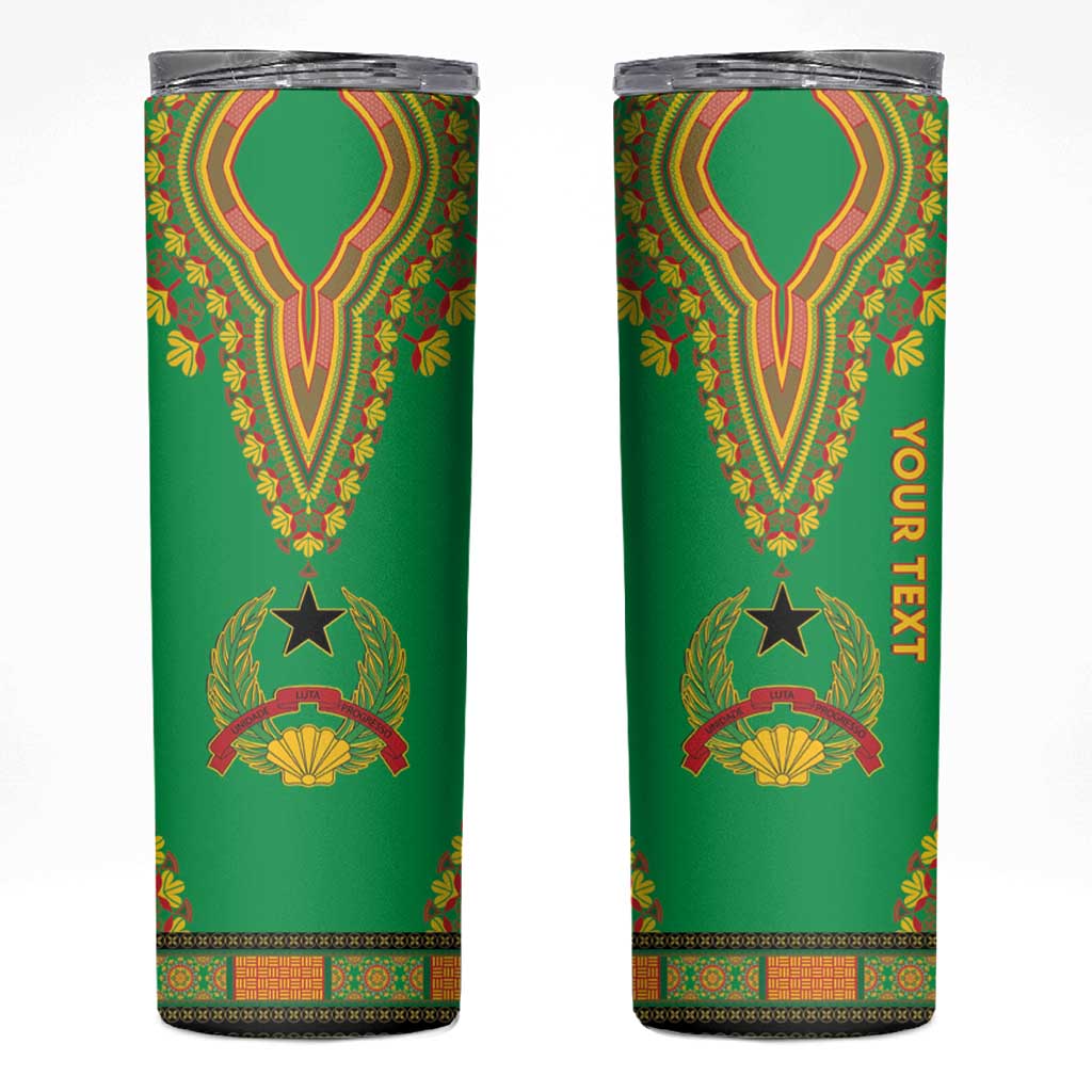 Personalised Guinea Bissau Skinny Tumbler Dashiki Pattern - Wonder Print Shop