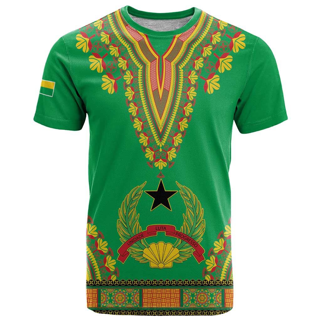 Personalised Guinea Bissau T Shirt Dashiki Pattern - Wonder Print Shop