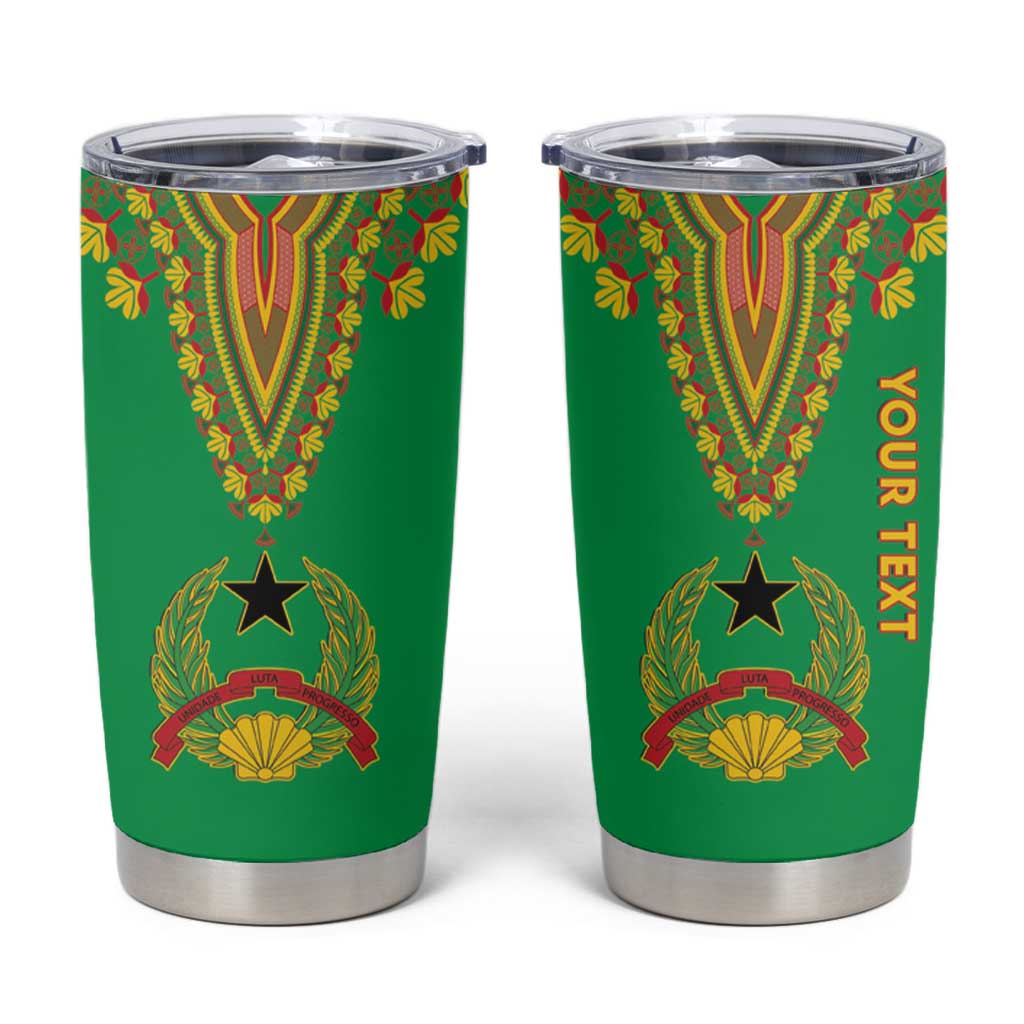 Personalised Guinea Bissau Tumbler Cup Dashiki Pattern - Wonder Print Shop