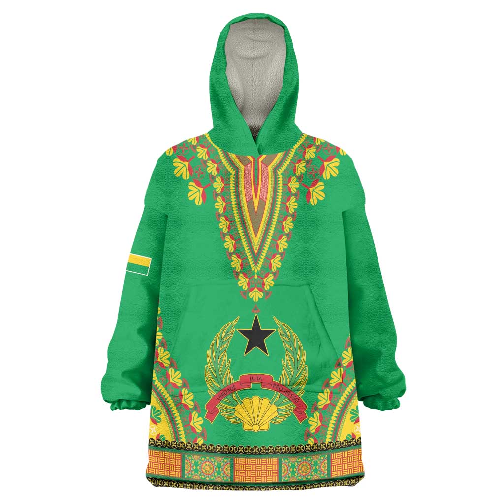 Personalised Guinea Bissau Wearable Blanket Hoodie Dashiki Pattern