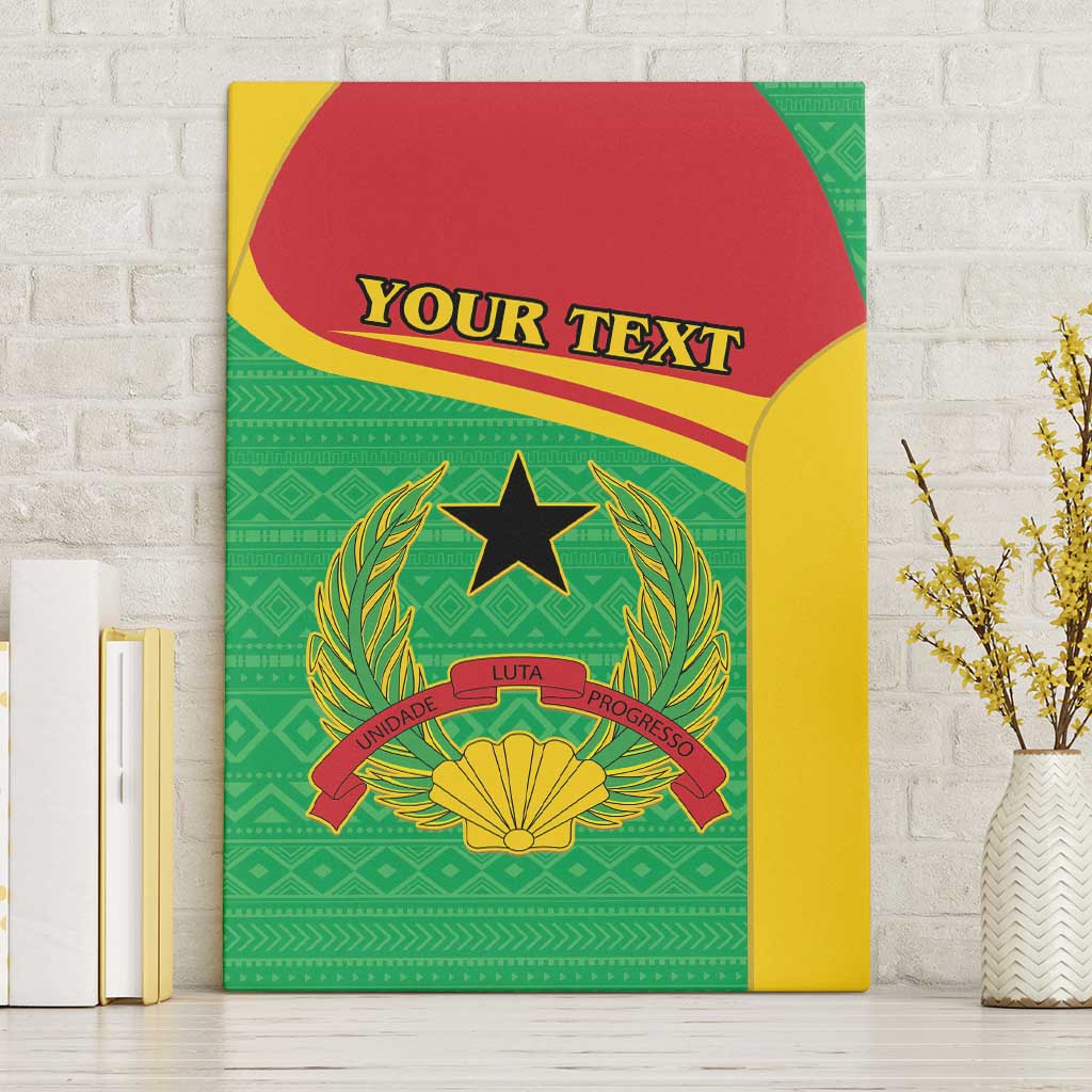 Personalised Guinea Bissau Canvas Wall Art Coat Of Arms - African Pattern - Wonder Print Shop