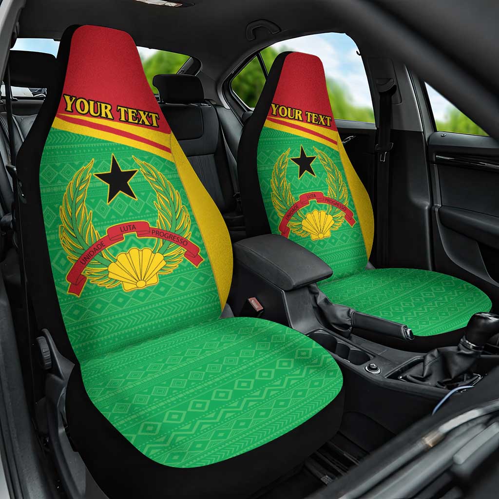 Personalised Guinea Bissau Car Seat Cover Coat Of Arms - African Pattern - Wonder Print Shop