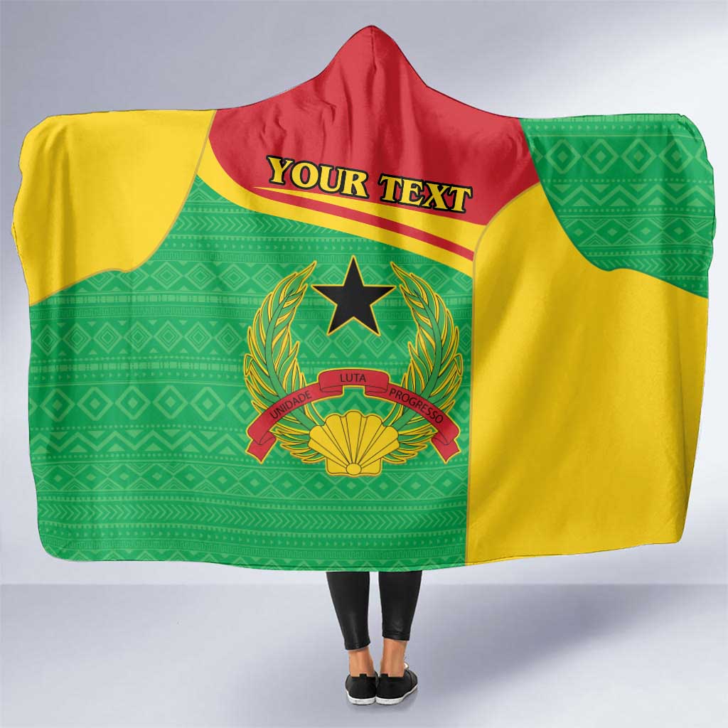 Personalised Guinea Bissau Hooded Blanket Coat Of Arms - African Pattern