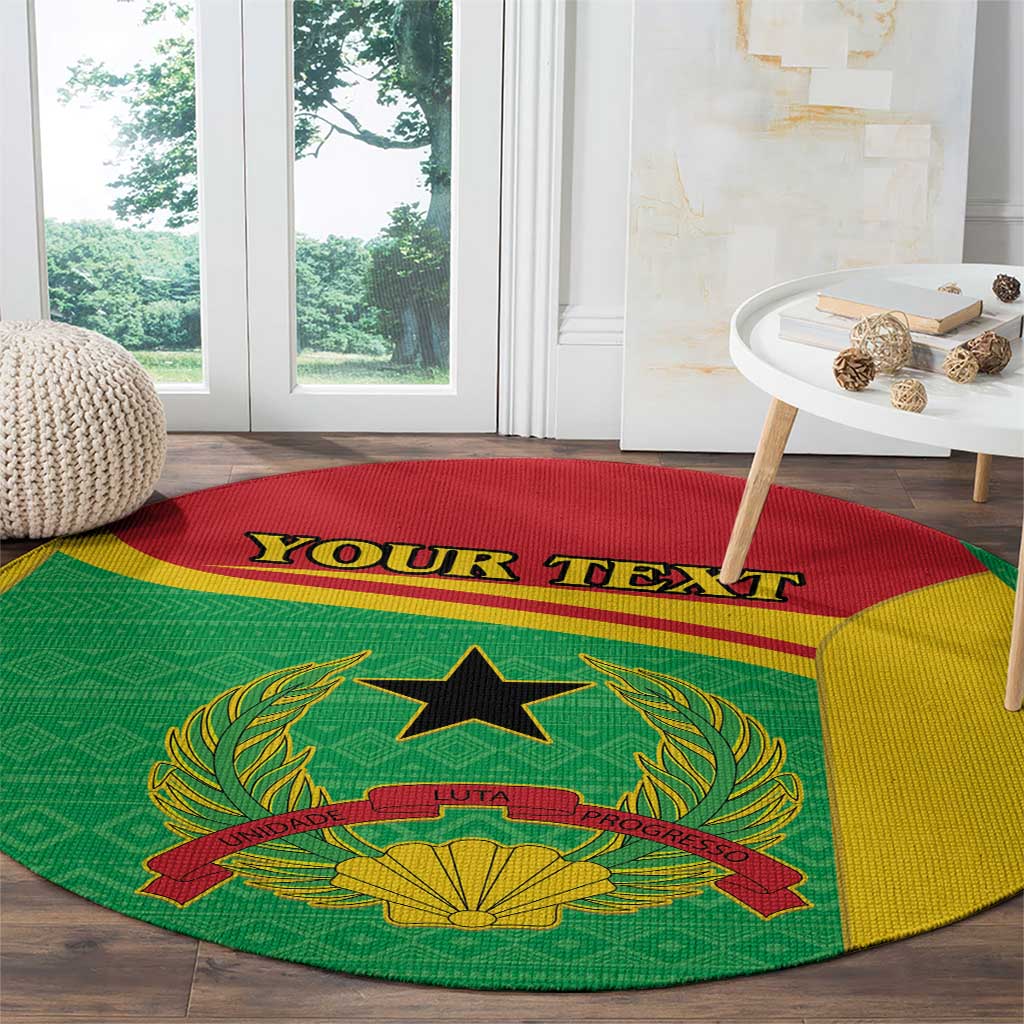 Round green carpet with "YOUR TEXT" text, black star, laurel wreath, and red ribbon