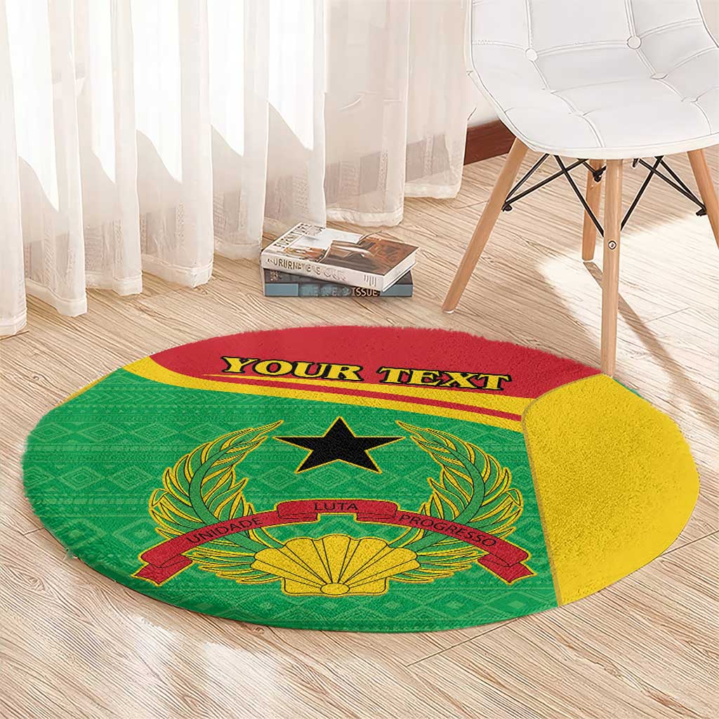 Round green carpet with black star, laurel wreath, red ribbon, yellow side, and "YOUR TEXT"