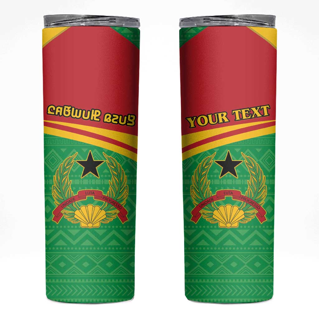 Personalised Guinea Bissau Skinny Tumbler Coat Of Arms - African Pattern - Wonder Print Shop