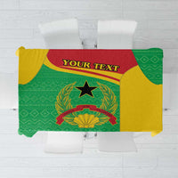 Personalised Guinea-Bissau tablecloth with coat of arms in green and yellow.