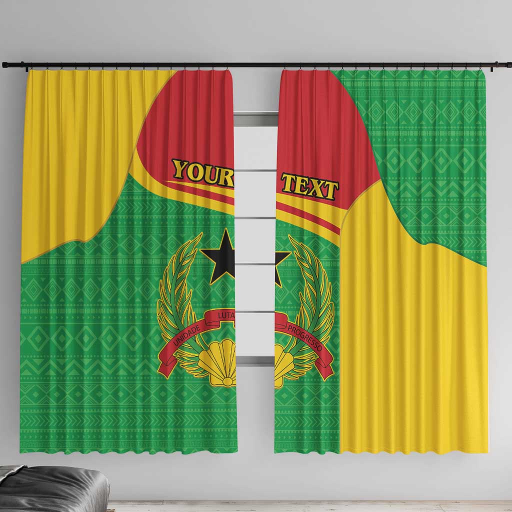 Personalised Guinea Bissau Window Curtain Coat Of Arms - African Pattern - Wonder Print Shop