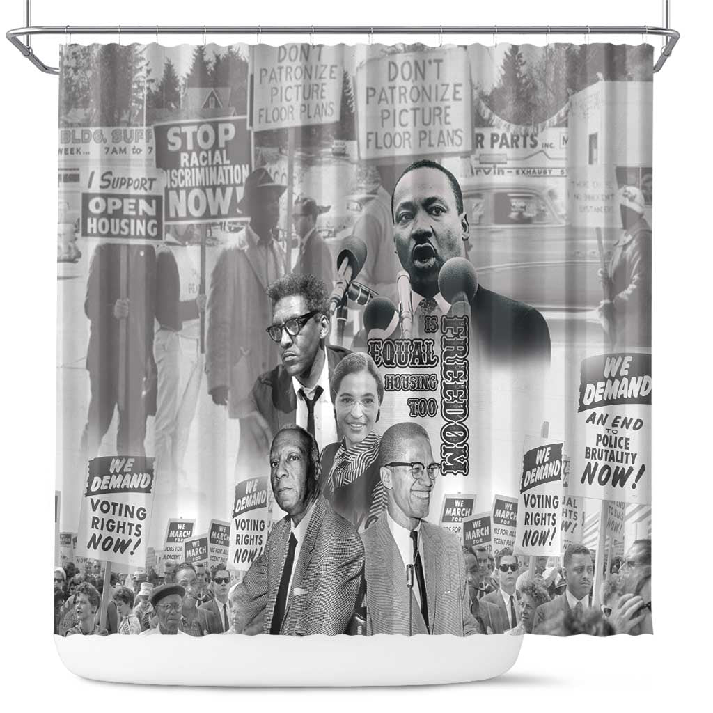 Civil Rights Leaders Shower Curtain Freedom Is Equal Housing Too