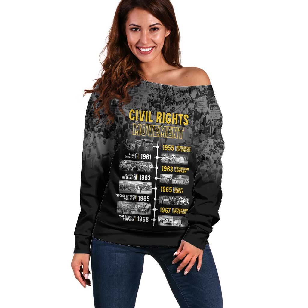 Black History Month Off Shoulder Sweater Civil Rights Movement