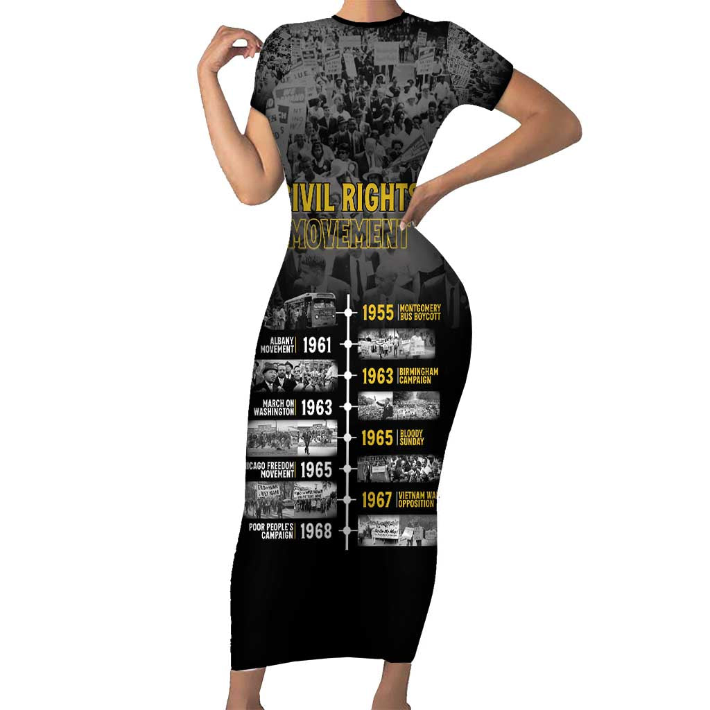 Black History Month Short Sleeve Bodycon Dress Civil Rights Movement