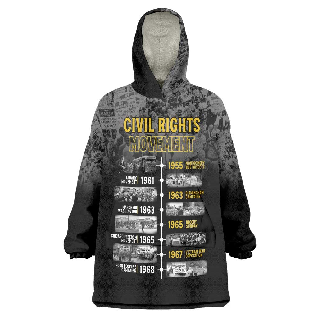 Black History Month Wearable Blanket Hoodie Civil Rights Movement