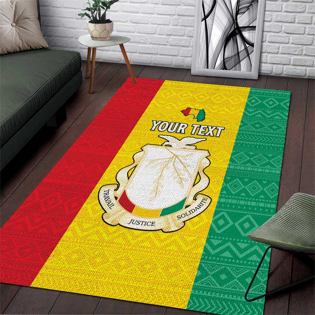 Personalised Guinea Area Rug Coat Of Arms Flag Style