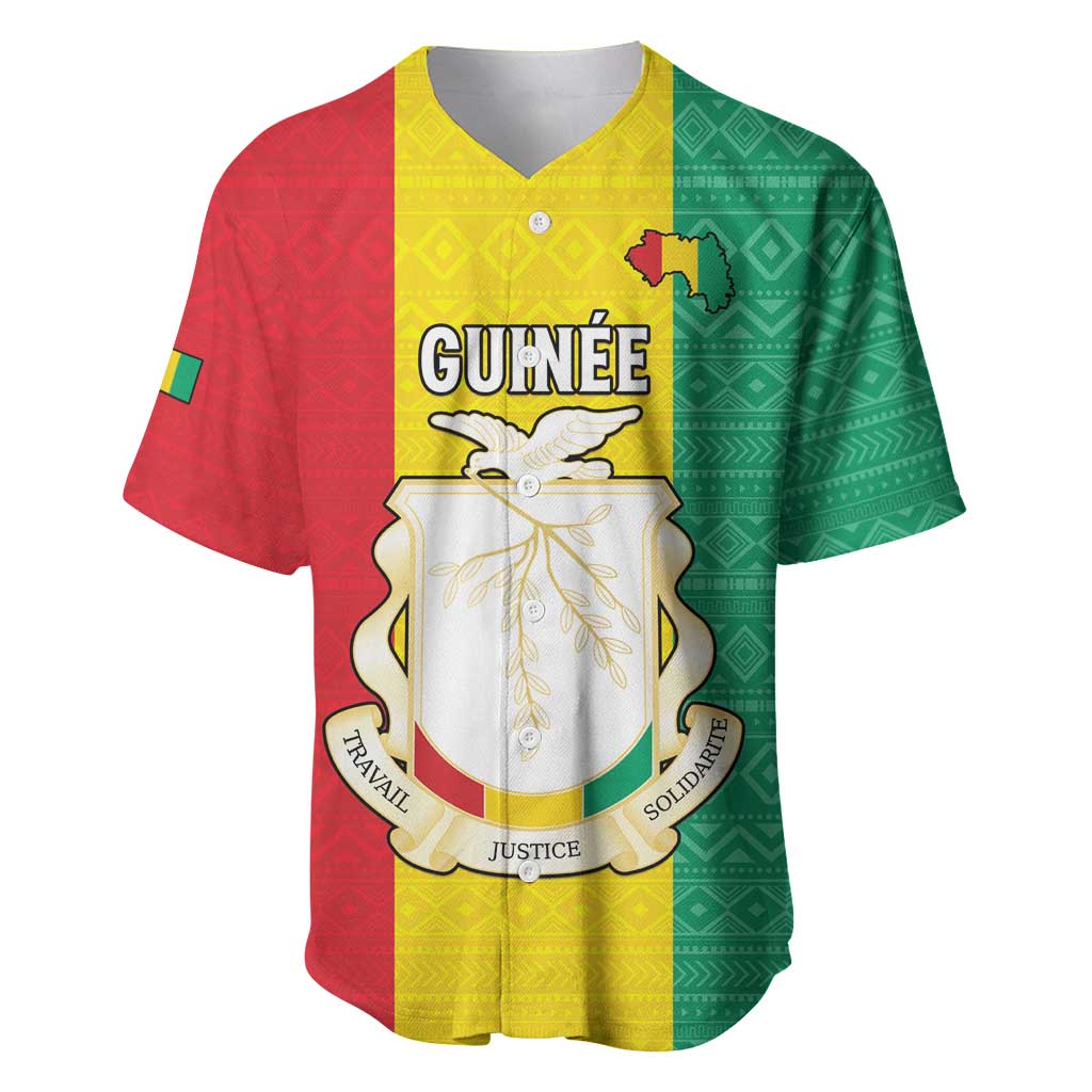 Personalised Guinea Baseball Jersey Coat Of Arms Flag Style