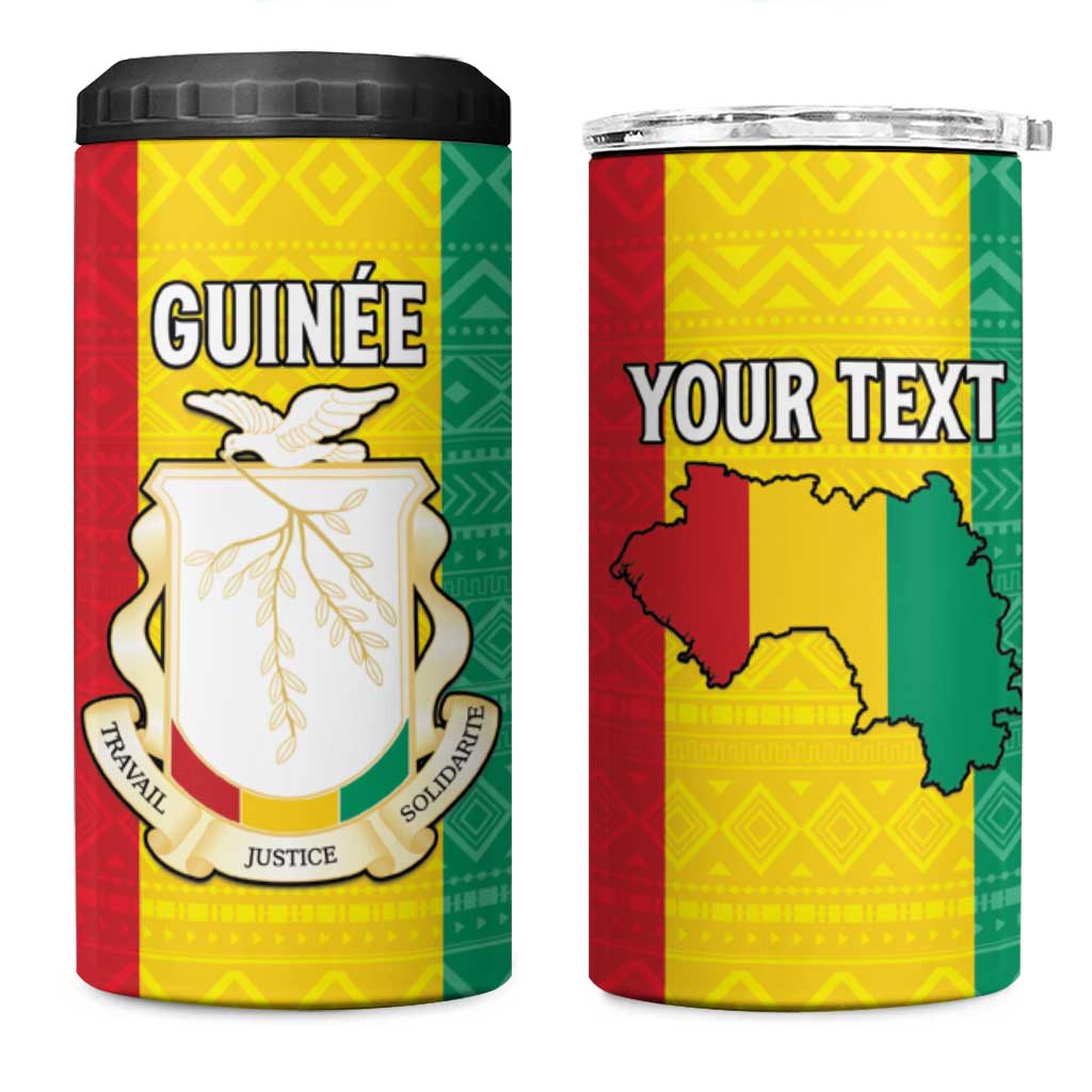 Personalised Guinea 4 in 1 Can Cooler Tumbler Coat Of Arms Flag Style