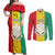 Personalised Guinea Couples Matching Off Shoulder Maxi Dress and Long Sleeve Button Shirt Coat Of Arms Flag Style