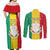 Personalised Guinea Couples Matching Off Shoulder Maxi Dress and Long Sleeve Button Shirt Coat Of Arms Flag Style