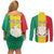 Personalised Guinea Couples Matching Off Shoulder Short Dress and Long Sleeve Button Shirt Coat Of Arms Flag Style