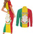 Personalised Guinea Couples Matching Short Sleeve Bodycon Dress and Long Sleeve Button Shirt Coat Of Arms Flag Style