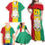 Personalised Guinea Family Matching Off Shoulder Maxi Dress and Hawaiian Shirt Coat Of Arms Flag Style