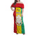 Personalised Guinea Family Matching Off Shoulder Maxi Dress and Hawaiian Shirt Coat Of Arms Flag Style